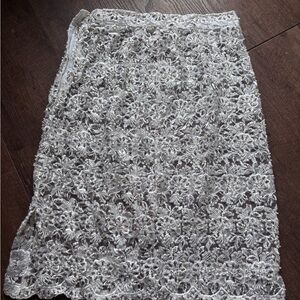 VINTAGE Handmade Lace Sequin Pencil Skirt - Size S/XS